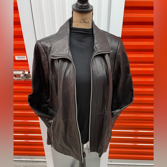 CALVIN KLEIN 1X SMOOTH SOFT BLACK LAMBSKIN LEATHER JACKET ๐งฅ ๐NWT NEVER WORN!๐ - Picture 5 of 15